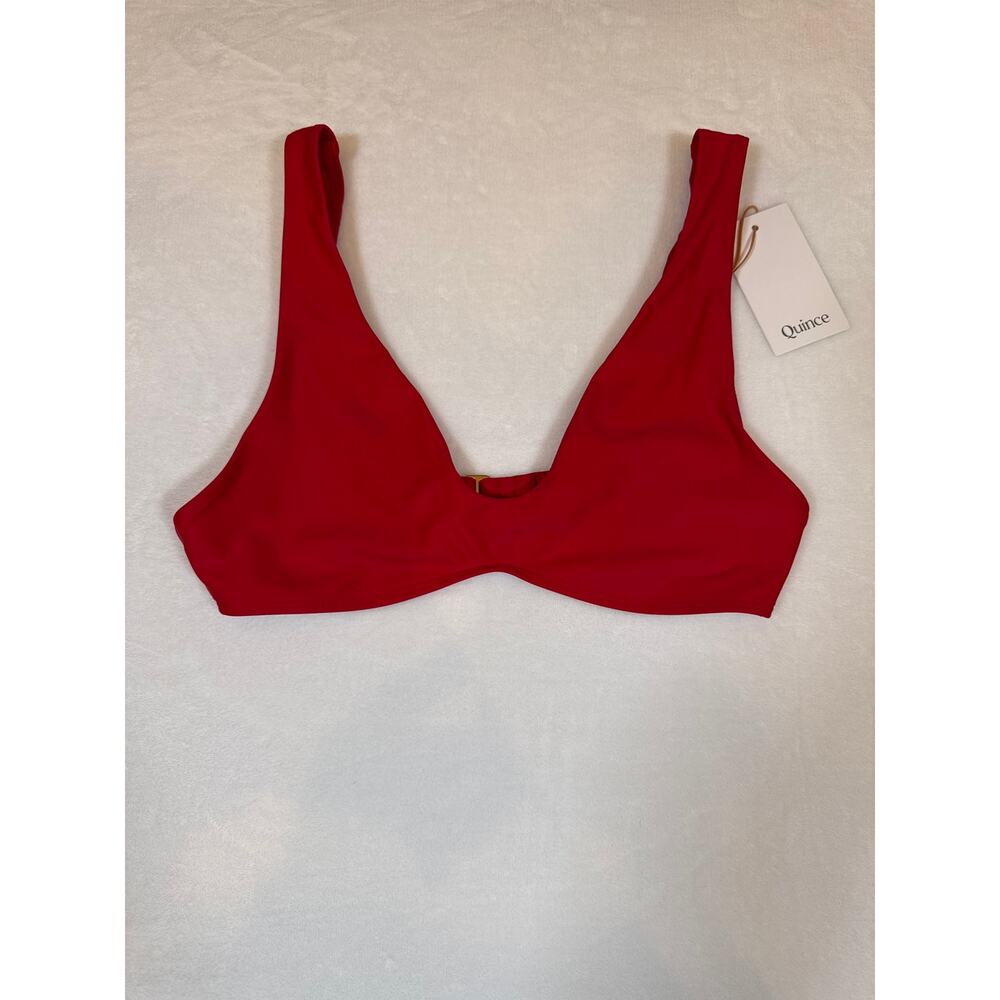 NWT Quince Red Bralette Style Bikini Top Womens Size Medium